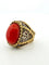 Bague 50 Bague en or jaune et blanc 18k, corail ovale et corps travaillé 58 Facettes 632/26 C SHD