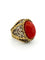 Bague 50 Bague en or jaune et blanc 18k, corail ovale et corps travaillé 58 Facettes 632/26 C SHD