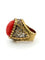 Bague 50 Bague en or jaune et blanc 18k, corail ovale et corps travaillé 58 Facettes 632/26 C SHD