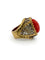 Bague 50 Bague en or jaune et blanc 18k, corail ovale et corps travaillé 58 Facettes 632/26 C SHD