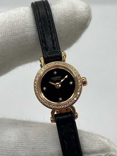 Montre Hermès Faubourg - Montre quartz en or rose 18 carats avec diamants 58 Facettes 1719
