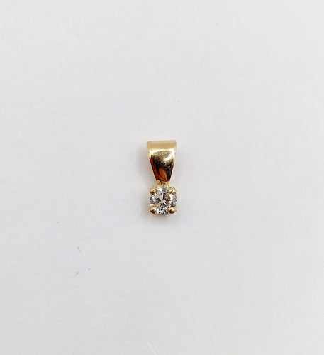 Pendentif Pendentif vintage en or 18k avec diamant de 0,14 ct 58 Facettes A04303