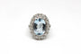Bague 54 Bague en platine avec aigue-marine et diamants 58 Facettes ANILLO 28