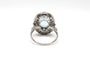 Bague 54 Bague en platine avec aigue-marine et diamants 58 Facettes ANILLO 28
