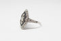 Bague 54 Bague de style Art déco en platine, diamants et saphirs 58 Facettes ANILLO 29