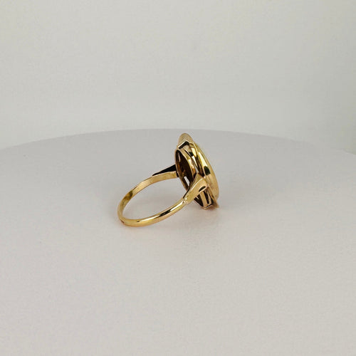 Bague 53 Bague en or jaune 14 carats et opale blanche 58 Facettes 2611001