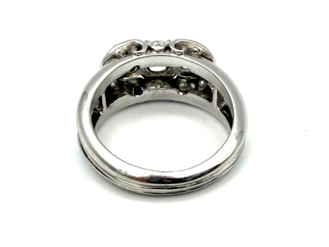 Bague 51 Bague vintage en or blanc 18k avec diamants, 1 ct 58 Facettes VINTAGE BG DV