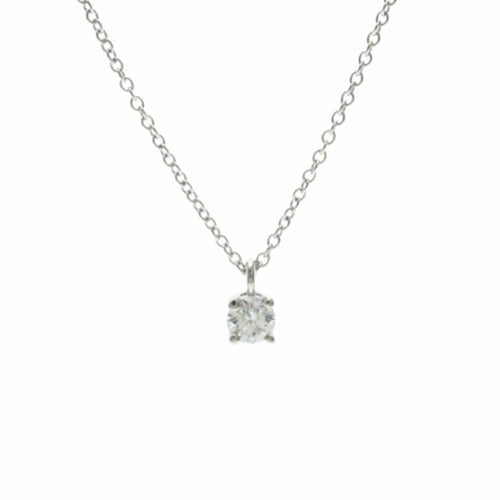 Tiffany & Co. - Pendentif solitaire en platine avec diamant taille émeraude 58 Facettes omov5bs64b
