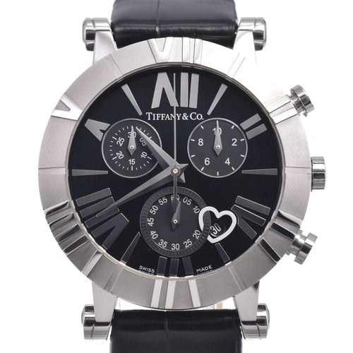 Tiffany & Co. - Montre Atlas à quartz en acier inoxydable et cuir 58 Facettes rylwf3dyid
