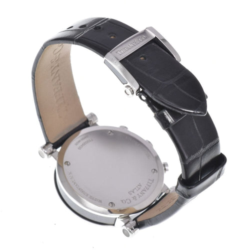 Tiffany & Co. - Montre Atlas à quartz en acier inoxydable et cuir 58 Facettes rylwf3dyid