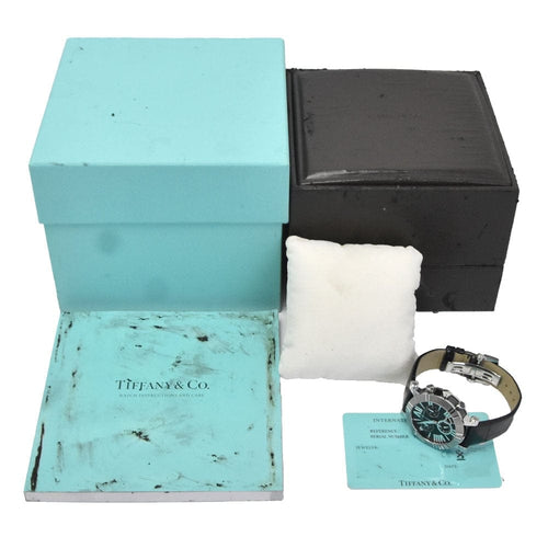 Tiffany & Co. - Montre Atlas à quartz en acier inoxydable et cuir 58 Facettes rylwf3dyid
