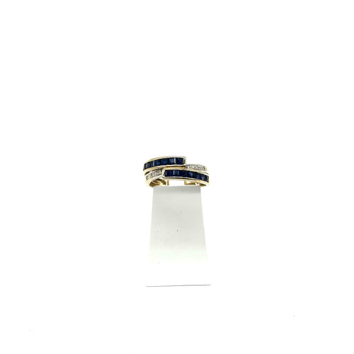 Bague Bague en or bicolore, saphirs et diamants 58 Facettes Z15B51777