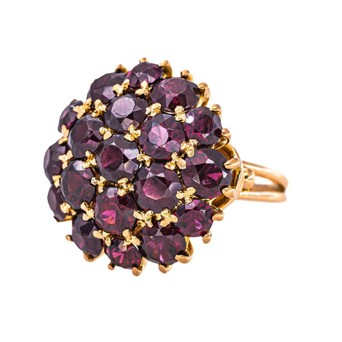 Bague en or rose 18 carats sertie de grenats 58 Facettes 5523073RV