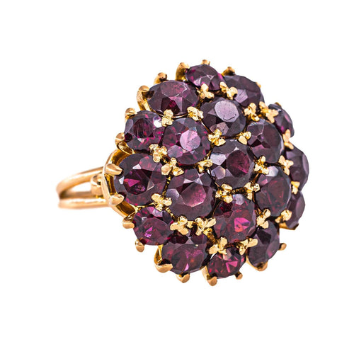 Bague en or rose 18 carats sertie de grenats 58 Facettes 5523073RV