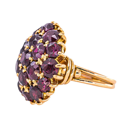 Bague en or rose 18 carats sertie de grenats 58 Facettes 5523073RV