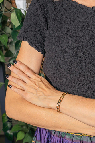 Bracelet en or jaune 750 millièmes, maille Figaro 58 Facettes 5584872CN