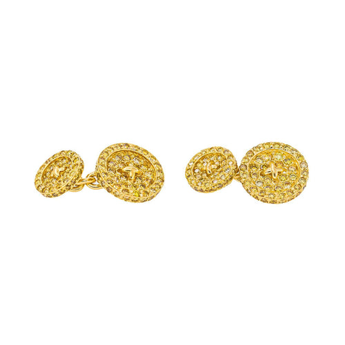 Boutons de manchette en or jaune 750 et diamants 58 Facettes 5600483CN