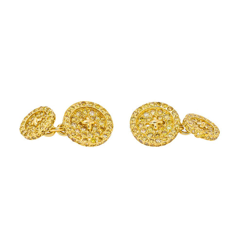 Boutons de manchette en or jaune 750 et diamants 58 Facettes 5600483CN