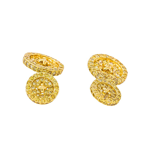 Boutons de manchette en or jaune 750 et diamants 58 Facettes 5600483CN