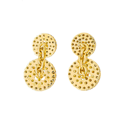 Boutons de manchette en or jaune 750 et diamants 58 Facettes 5600483CN