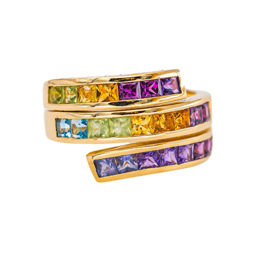 Guy Laroche - Bague en or jaune 750, grenats, citrines et pierres fines 58 Facettes 5621145CN