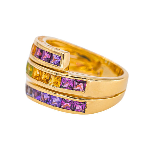 Guy Laroche - Bague en or jaune 750, grenats, citrines et pierres fines 58 Facettes 5621145CN