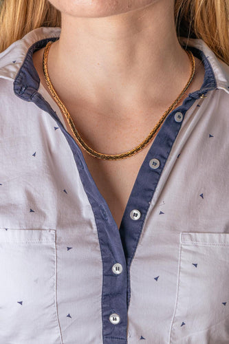 Collier en or jaune 750, maille palmier 58 Facettes 5690730CN