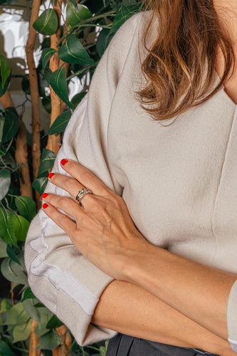 Bague en or jaune et blanc 750, diamants taille brillant 58 Facettes 5712311CN