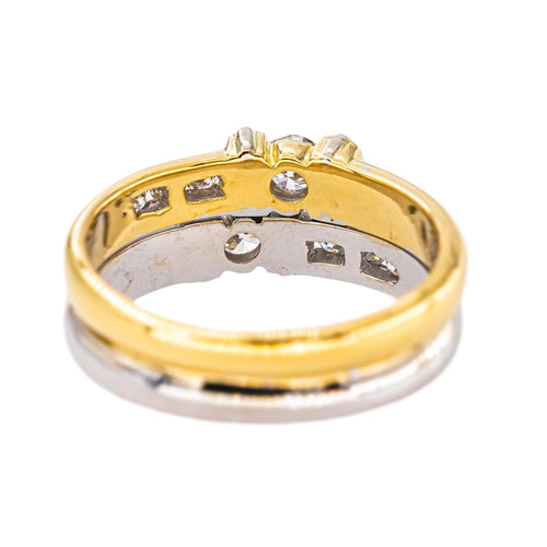 Bague en or jaune et blanc 750, diamants taille brillant 58 Facettes 5712311CN
