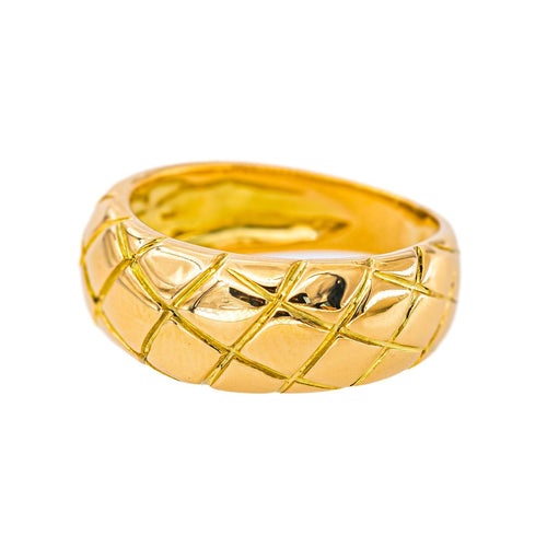 Bague matelassée en or jaune 750 (18 carats) 58 Facettes 5714247CN