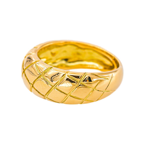 Bague matelassée en or jaune 750 (18 carats) 58 Facettes 5714247CN