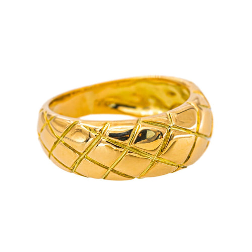 Bague matelassée en or jaune 750 (18 carats) 58 Facettes 5714247CN