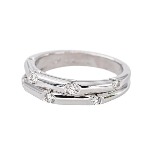 Bague en or blanc 18 carats avec diamants 58 Facettes 5730094CN