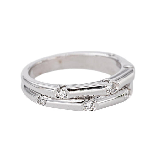 Bague en or blanc 18 carats avec diamants 58 Facettes 5730094CN