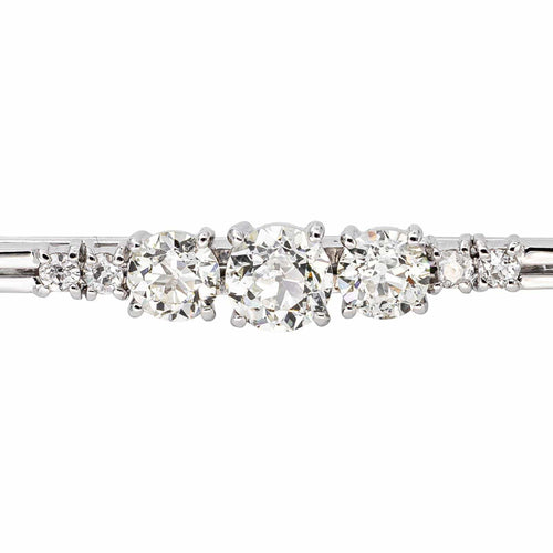 Broche en or blanc 18 carats sertie de diamants taille ancienne 58 Facettes 5742659CN