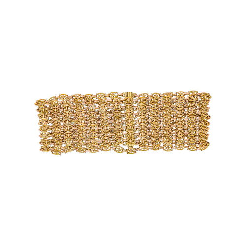 Bracelet - Maille drapée en or rose et jaune 18 carats 58 Facettes 5765271CN