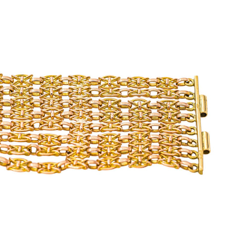 Bracelet - Maille drapée en or rose et jaune 18 carats 58 Facettes 5765271CN