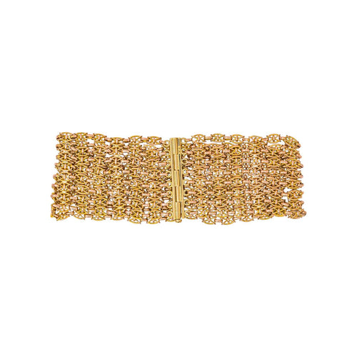 Bracelet - Maille drapée en or rose et jaune 18 carats 58 Facettes 5765271CN
