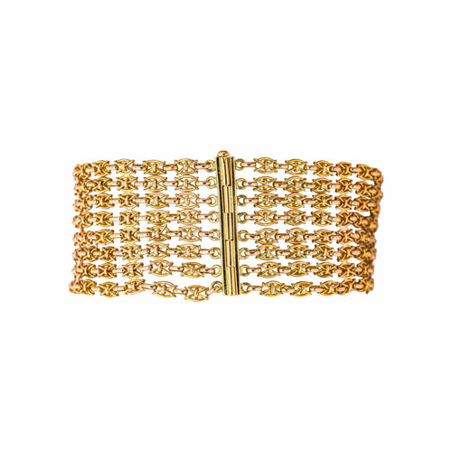 Bracelet - Maille drapée en or rose et jaune 18 carats 58 Facettes 5765271CN