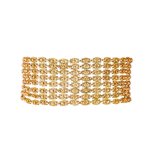 Bracelet - Maille drapée en or rose et jaune 18 carats 58 Facettes 5765271CN
