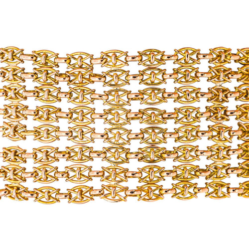 Bracelet - Maille drapée en or rose et jaune 18 carats 58 Facettes 5765271CN