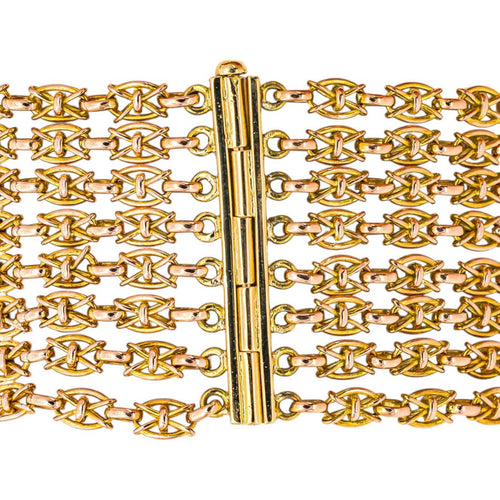 Bracelet - Maille drapée en or rose et jaune 18 carats 58 Facettes 5765271CN
