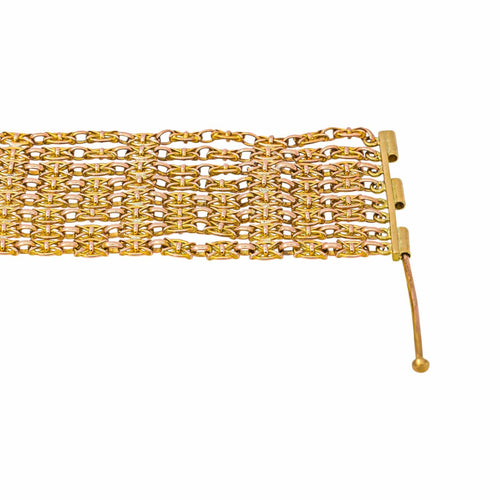 Bracelet - Maille drapée en or rose et jaune 18 carats 58 Facettes 5765271CN