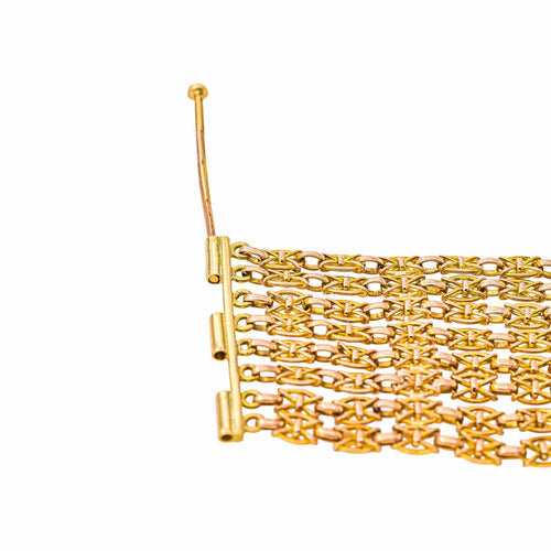 Bracelet - Maille drapée en or rose et jaune 18 carats 58 Facettes 5765271CN