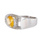 Bague en or blanc 18 carats, citrine ovale et diamants 58 Facettes 5778618CN