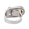 Bague en or blanc 18 carats, citrine ovale et diamants 58 Facettes 5778618CN