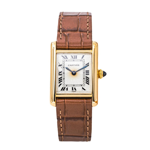 Cartier - Montre Tank Louis en or jaune 18 carats, saphir 58 Facettes 5782520CN