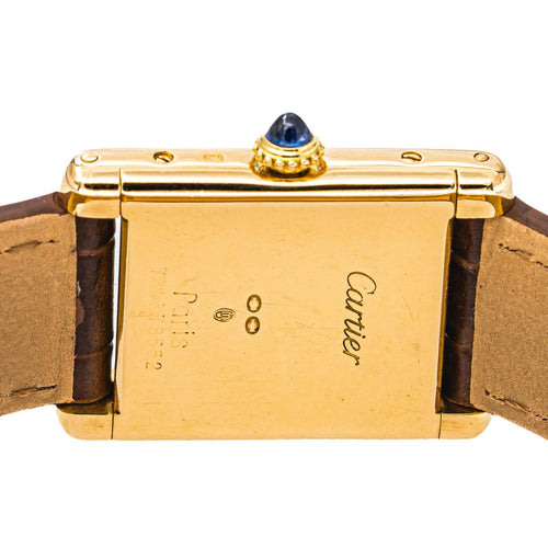 Cartier - Montre Tank Louis en or jaune 18 carats, saphir 58 Facettes 5782520CN