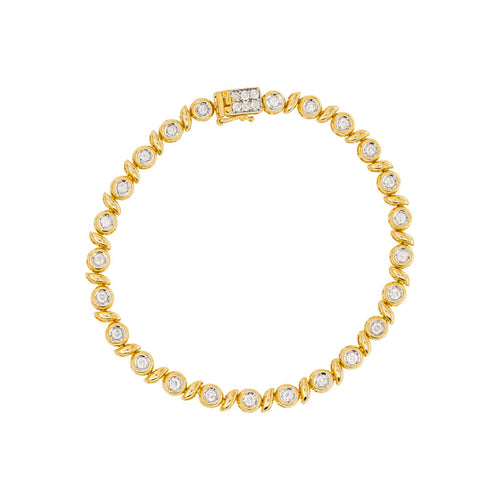 Bracelet en or jaune et blanc 750 millièmes, diamants 58 Facettes 5824499CN