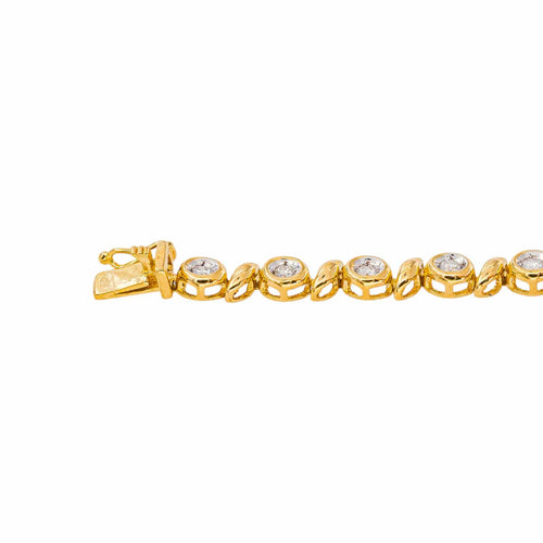 Bracelet en or jaune et blanc 750 millièmes, diamants 58 Facettes 5824499CN